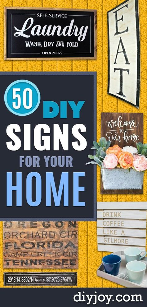 DIY Signs To Make For Your Home | Rustic Wall Art Ideas and Homemade Sign for Bedroom, Kitchen, Farmhouse Decor | Stencil Pallet and Distressed Vintage Rustic Wall Art Ideas, Signs To Make, Diy Chalkboard Sign, Sign For Bedroom, Shiplap Sign, Homemade Signs, Kitchen Farmhouse Decor, Signs Diy, Wood Pallet Signs