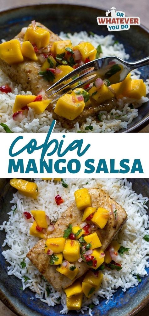 Cobia Recipes, Cobia Fish, Recipe With Mango, Seafood Dinners, White Fish Recipes, Dinner Favorites, Mango Salsa Recipes, Big Families, Easy Skillet