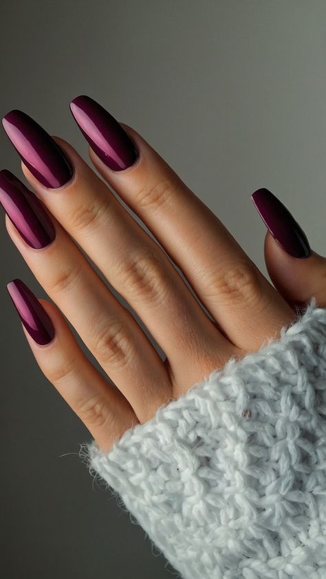 Discover a stunning collection of purple hues nails with a mix of dark light and pastel designs From bold and glittery art designs to cute pink and black polish ideas find inspiration for your next acrylic nail art design Explore a variety of nail art designs ranging from simple to intricate perfect for any nail enthusiast Plum Colour Nails, Dark Purple Ombré Nails, Purple Nails With Chrome, Dark Purple Fall Nails, Purple Autumn Nails, Purple Fall Nails Design, Dark Purple Chrome Nails, Glittery Purple Nails, Dark Plum Nails