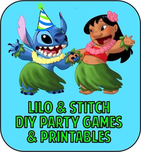 Lilo and Stitch Party Games & Printable Party Supplies Diy Lilo And Stitch, Lilo And Stitch Games, Disney Party Games, Lilo And Stitch Party, Party Games Ideas, Baby Party Themes, Lilo En Stitch, Party Games Printable, Stitch Games