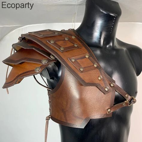 Smarter Shopping, Better Living! Aliexpress.com Leather Shoulder Armor, Leather Pauldron, Knight Warrior, Steampunk Leather, Shoulder Armor, Halloween Cosplay, Larp, Body Size, Cosplay Costumes