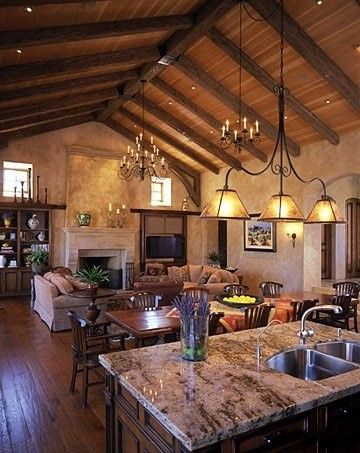 tuscan Style Toscan, Italian Kitchen Design, Spec House, Mediterranean Living Room, Tuscany Style, Italian Farmhouse, Mediterranean Living, Tuscan Design, Tuscan Kitchen