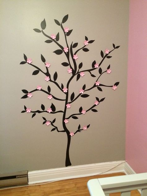 bedroom wall design ideas paint colors Wall Design Ideas Paint, Tree Wall Painting Ideas, Wall Drawing Ideas Bedroom, Bedroom Wall Design Ideas, Tree Wall Decal Living Room, Bedroom Wall Art Ideas, Wall Drawing Ideas, Wall Painting Ideas Creative, Tree Wall Painting