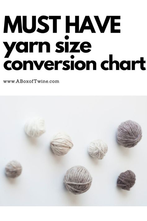 Wondering what size yarn to use? Grab this FREE printable for a Yarn Size Conversion Chart and decipher what those names and symbols on the yarn package mean! Yarn Weight Chart, Knit Stitches For Beginners, Etsy Knitting Patterns, Joining Yarn, Yarn Organization, Jumbo Yarn, Knitting Basics, Crochet Tools, Crochet Supplies