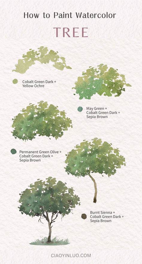 Discover the joy of watercolor painting with this easy-to-follow tutorial on painting trees! This guide breaks down the entire process into simple, manageable steps, from blending colors to creating realistic textures, and you'll see your tree come to life on paper. 🌳 Realistic Tree Watercolor Painting, Outdoor Watercolor Painting, Live Watercolor Painting, Wayercolor Trees, How To Watercolour Paint, How To Paint Leaves Watercolor, Watercolor Scenery Tutorial, How To Paint Trees Watercolor, Easy Watercolor Tutorial For Beginners