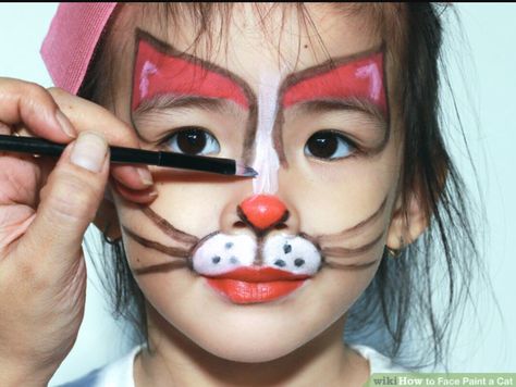 Halloween Face Paint Scary, Easy Face Painting Ideas, Cat Face Paint, Face Painting Ideas For Kids, How To Face Paint, Easy Face Painting, Mime Face Paint, Animal Face Paintings, Painting Ideas For Kids