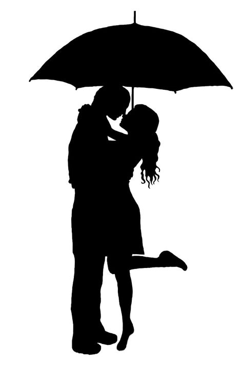 couple sous parapluie Couple Silhouette, Decoupage Furniture, Silhouette Stencil, Crayon Art, Melting Crayons, Silhouette Art, Kirigami, Mail Art, In The Rain