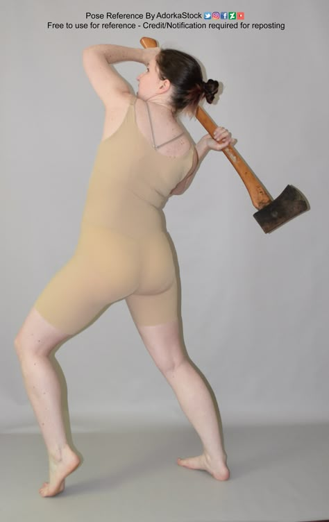 People Holding Axes Reference, Holding A Bat Pose Drawing, Figure Poses Reference Models, Defeated Pose Reference, Chubby Woman Reference, Leaning Forward Pose Reference, Pose Assise, Holding Pose, Female Action Poses