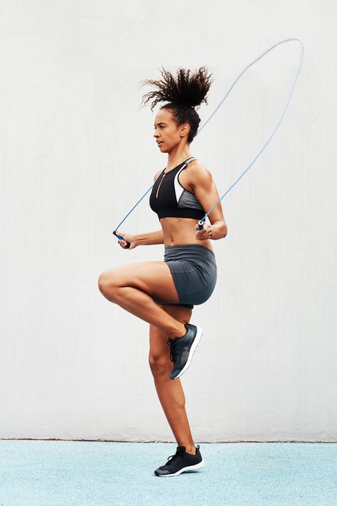 Try This 15-Minute Jump Rope Workout For Beginners Rope Workout For Beginners, Jump Rope Workout For Beginners, Rope Workout, Weighted Jump Rope, Jump Rope Workout, Jumping Rope, Friday Workout, Knee Up, Popsugar Fitness