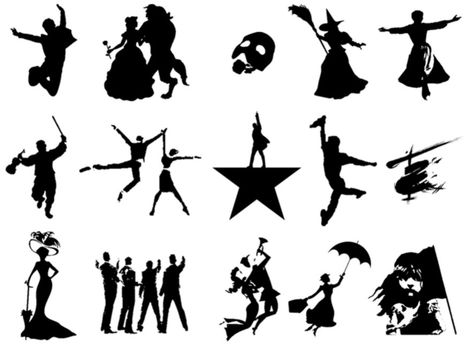 Silhouettes: Broadway Musicals Quiz Musical Quiz, Musical Logo, Billy Elliot, Theatre Geek, Musical Plays, Theatre Nerds, We Will Rock You, Theater Kid, Theatre Life