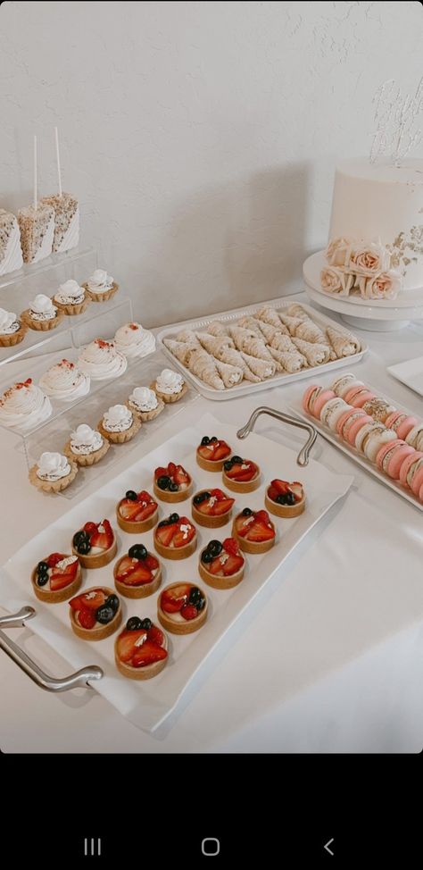 Small Treat Table Ideas, Treats For Treat Table, Acrylic Risers Dessert Table, Easy Diy Desserts For Dessert Table, Desert Table Ideas Simple, Dessert Bar Set Up, Affordable Dessert Table Ideas, Dessert Bar Bridal Shower Ideas, Pastry Party Display