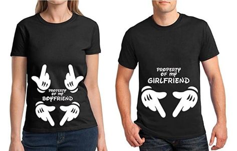 Matching Couple T-Shirts: 28+ Cute Matching T-Shirt Ideas for Him & Her  https://thingsidesire.com/matching-couple-t-shirts/  #ThingsIDesire #GiftsForCouples #CoupleGifts #Clothing #CouplesTShirts #CuteMatchingCoupleTShirts #FunnyCouplesTShirts #MatchingCoupleTShirts #MatchingTShirtsforCouples #PersonalizedCoupleTees Honeymoon Couples, Matching Couple Outfits Summer, Camo Swimsuit, Romantic Funny, Couple T Shirt Design, Couple T Shirts, T Shirt Ideas, Girlfriend Shirts, Matching Hoodies