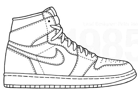 Nike Coloring Pages, Jordan Outline, Jordan Coloring Pages, Pink Nike Wallpaper, Nike Air High Tops, Jordan Painting, Nike Hightop, Coloring Pages For Teens, Ghoul Quotes