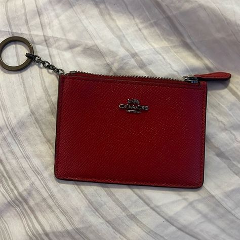 Coach Red Keychain Wallet Protection Keychain, Red Keychain, Keychain Wallet, Bday Ideas, Coach Handbags, Card Slots, Slots, Wish List, Wallet