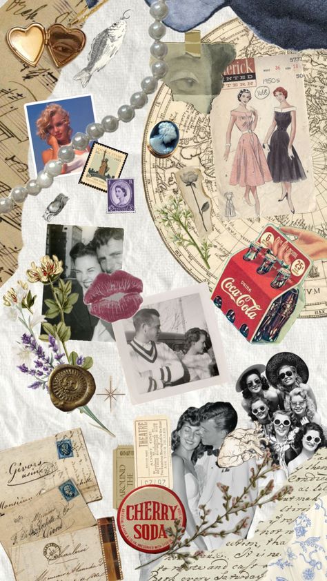 #vintageaesthetic #scrapbook #1950s #1950sfashion #wallpaper #lanadelray #americanaaesthetic 1950s Aesthetic Wallpaper, 1950 Wallpaper, 1950s Aesthetic, 80s Aesthetic Wallpaper, Americana Aesthetic, 1950’s Fashion, 80s Aesthetic, Lana Del Ray, Vintage Aesthetic