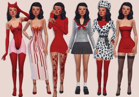 Sims 4 Halloween Costumes, Sims Halloween Costume, Scarlet Witch Costume, Cc Clothing, Devil Costume, Baby Halloween Costumes, Sims 4 Clothing, Couple Halloween, Couple Halloween Costumes