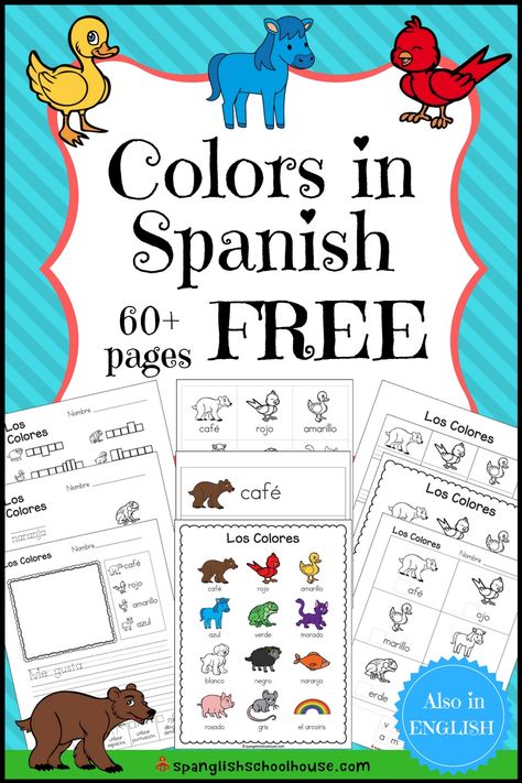 Free Spanish Colors Printables - This amazing resource includes word wall, picture dictionary, writing prompts, interactive mini-book, word work, flashcards, Bingo, and I Have, Who Has!! Over 60 pages of color fun! Color Printables, Colors In Spanish, Spanish Preschool, Spanish For Kids, Spanish Flashcards, Spanish Printables, Preschool Spanish, Spanish Colors, Learning Spanish For Kids