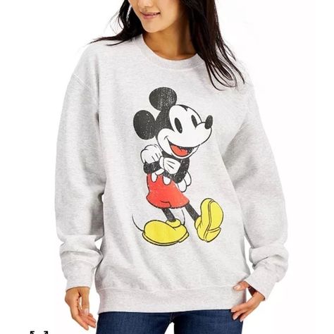 Mickey Mouse Brings Iconic Style To Your Casual Look With This Pullover Crewneck Sweatshirt From Disney. Approx. Model Height Is 5'10" And She Is Wearing A Size Medium Relaxed Fit Crewneck Graphic Print At Front; Ribbed Cuffs And Hem Cotton/Polyester Machine Washable Imported Web Id: 12658418 Sweat Oversize, Mickey Mouse Hoodie, Classic Mickey Mouse, Friends Sweatshirt, Sequined Sweatshirt, Mickey Mouse Sweatshirt, Crewneck Sweatshirt Women, Disney Hoodies, Womens Sweatshirts Hoods