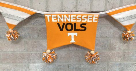 University of Tennessee Volunteers Party Decor, Celebration Bunting, Backdrop, Wall Hanging, Tailgate Banner Sparkle Yarn, Boat Decor, Tennessee Volunteers, Football Party, Graduation Celebration, University Of Tennessee, Flag Bunting, Dorm Decorations, Etsy Items