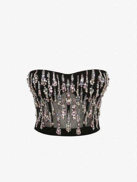 Net Corset, Bottega Veneta Chain Pouch, Embroidery Corset, Black Paris, Black Alexander Mcqueen, Alexander Mcqueen Men, Stage Outfits, Metallic Thread, Dream Clothes