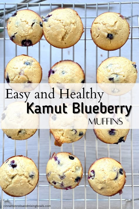 Kamut Breakfast Recipes, Kamut Flour Muffins, Kamut Blueberry Muffins, Fresh Milled Blueberry Muffins, Fresh Milled Flour Blueberry Muffins, Freshly Milled Flour Muffins, Kamut Flour Recipes, Kamut Muffins, Kamut Recipes