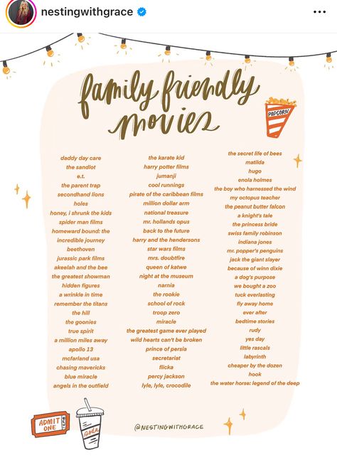 Movies To Watch Family, Family Movie Ideas, Family Friendly Movies, Family Movies To Watch, Family Movie List, Daddy Day Care, Harry And The Hendersons, Movie Popcorn, Swiss Family Robinson