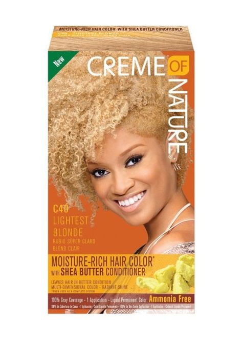 Creme of Nature Moisture Rich Hair Color Cream Of Nature Hair Dye, Cream Of Nature, Shea Butter Conditioner, Argan Oil Hair Color, Rich Hair Color, Box Hair Dye, Lightest Blonde, Rich Hair, Types Of Hair Color