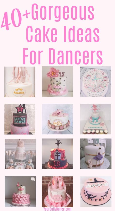 Planning a dance birthday party or maybe a dance team or company party.  Check out these gorgeous cakes for inspiration! #dance #dancer #ballet Dance Cake Ideas Dancers, Dancer Cake Birthday, Dancing Cake Ideas, Dance Cake Ideas, Dance Theme Cake, Dance Birthday Cake, Dance Cake, Dancer Cake, Dance Birthday Party