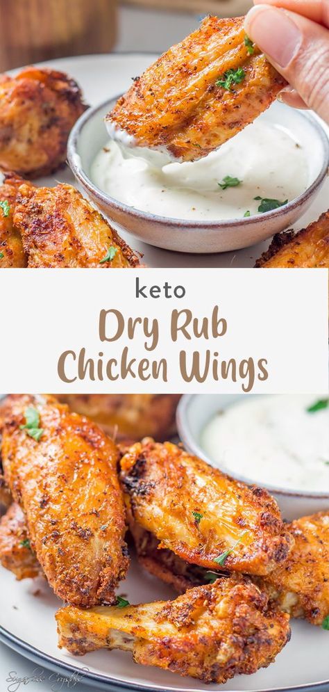 Dry Rub Chicken, Keto Chicken Wings, Dry Rub Chicken Wings, Oven Chicken Wings, Dry Rub For Chicken, Baked Wings, Dry Rub Recipes, Spicy Wings, Dry Rubs