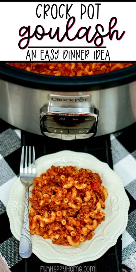 Looking for an easy dinner idea? This Crock Pot Goulash recipe is easy to make and delicious! Plus it tastes great as leftovers too! #crockpotrecipe #slowcooker #easydinner Crock Pot Goulash, Goolosh Recipe, Autumn Vegetables, Goulash Recipe, Easy Crockpot Dinners, Goulash Recipes, Crockpot Dishes, Crock Pot Slow Cooker, Crockpot Recipes Slow Cooker