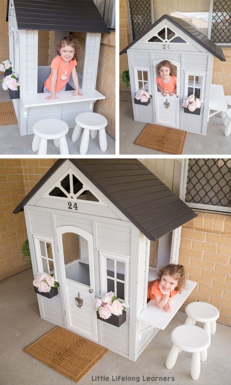 Our Kmart Cubby Hack - Little Lifelong Learners Kmart Cubby House, Kmart Cubby, Cubby House Ideas, Cubby Ideas, Kids Cubby, Kids Cubby Houses, Kids Cubbies, Diy Playhouse, Wendy House