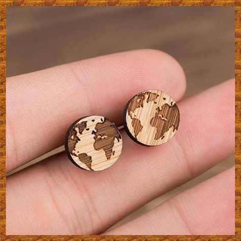 Map Earrings, Globe Map, Geode Earrings, Christmas Accessories, Men Jewelry, Triangle Earrings, Wooden Earrings, Affordable Jewelry, Diy Schmuck