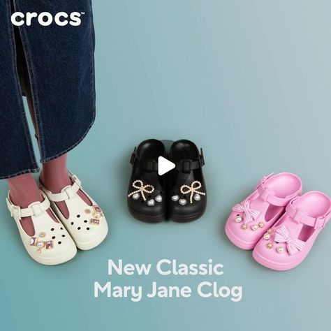 Crocs Shoes on Instagram: "Meet the first Mary Jane you can personalize with your favorite Jibbitz™ charms!" Mary Jane Crocs, Crocs With Jibbitz, Crocs Mary Jane, Crocs Ideas, Olive Style, Crocs Jibbitz, Crocs Shoes, Mary Janes, Daisy