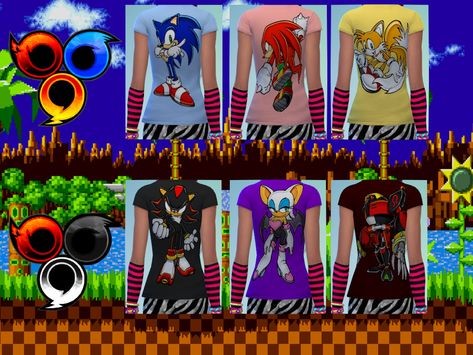 The Sims Resource - Sonic Character Tees Sims 4 Sonic The Hedgehog Cc, Sonic Sims 4 Cc, Sims 4 Sonic Cc, Cc Packs, Ts4 Mods, Sims 4 Cc Packs, Sonic Adventure, Adventure Style, Sims Community