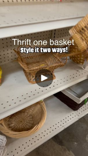 Wooden Basket Decor, Thrift And Flip, Wire Basket Decor Ideas, Wicker Basket Decor Ideas, Decorating With Baskets, Home Decor Thrift, Nate Smith, Wicker Basket Decor, Basket Decor Ideas