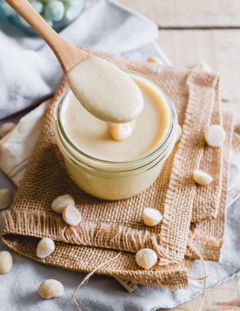 Creamy Macadamia Nut Butter - Running to the Kitchen® Cinnamon Sugar Toast, Macadamia Nut Butter, Cracker Dip, Pumpkin Seed Butter, Keto Snack, Cinnamon Almonds, Nut Recipes, High Fat Foods, Gum Paste Flowers