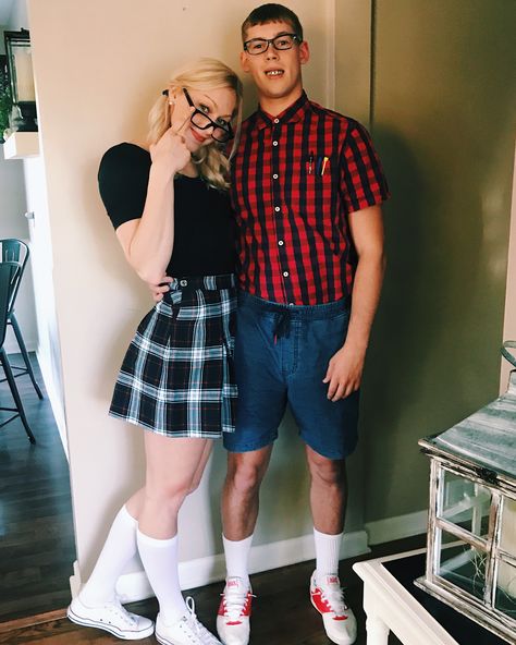 Nerd Costume Women, Cute Nerd Costumes, Cute Nerd Outfits, Nerd Halloween Costumes, Nerd Costumes, Nerd Costume, Spirit Week Outfits, Nerd Outfits, Teacher Costumes