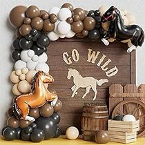 Western Cowboy Party, Puppy Party Decorations, Brown Balloons, Cowboy Party Decorations, Balloon Halloween, Western Party, Western Parties, Farm Cow, Cowboy Party