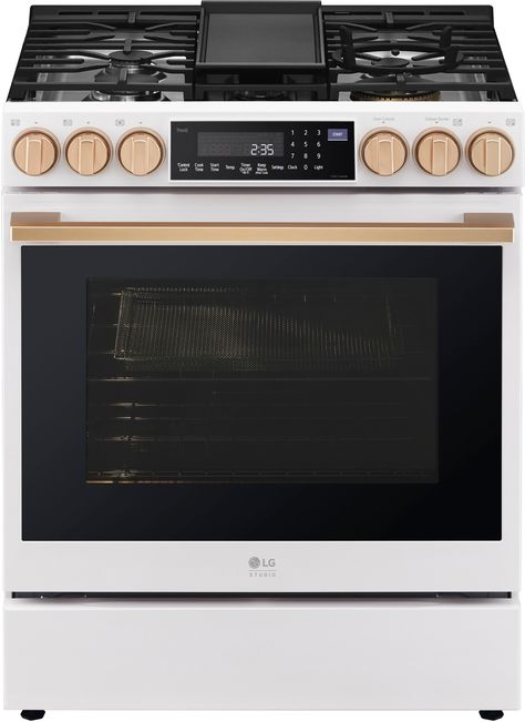 LG STUDIO 6.3 Cu. Ft. Slide-In Gas True Convection Range with EasyClean and Sous Vide Essence White LSGS6338N - Best Buy Slide In Gas Range, Convection Range, Slide In Range, Oven Canning, Single Oven, Back To School Deals, Oven Range, Oven Cleaning, Gas Range