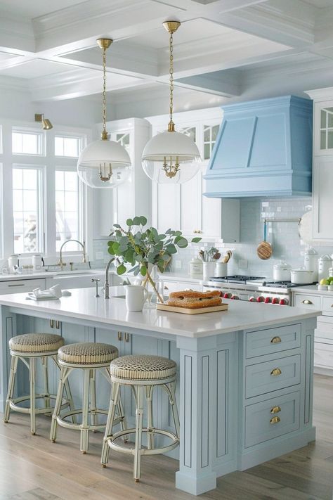 Coastal Kitchen Cabinets, Greige Kitchen Cabinets, Kitchen Beach House, Coastal Kitchen Ideas, Greige Kitchen, Coastal Kitchen Design, Coastal Kitchen Decor, Beach Kitchens, Beach House Kitchens