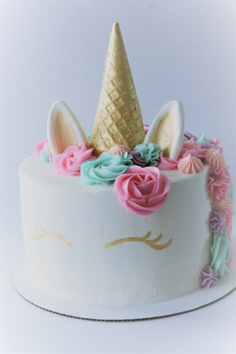 Unicorn cake!   $10 6inch-layer $15 8inch-layer Diy Unicorn Cake, Easy Unicorn Cake, Unicorn Birthday Party Cake, Unicorn Cake Smash, Unicorn Cake Pops, Cake Unicorn, Savory Cakes, Unicorn Birthday Cake, Unicorn Cake Topper