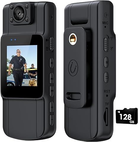 Amazon.com : maigevi 128GB WiFi Body Camera : 3 in 1 Police Body Worn Cams with Audio Video Recording for Law Enforcement, Wearable Clip Bodycam with 1.3in Screen, HD 2K(1440P), 180° Rotation Len, Infrared Lamp : Electronics Body Camera, Video Recording, 4g Lte, Law Enforcement, Night Vision, Audio Video, Business Ideas, Live Streaming, Audio