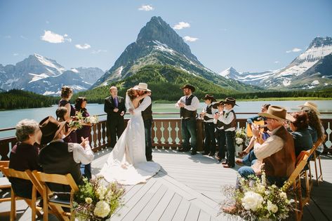 Mountain Marriage, Glacier Park Wedding, Glacier Wedding, Montana Wedding Venues, Many Glacier Hotel, Glacier National Park Wedding, Many Glacier, Alaska Wedding, Smallest Wedding Venue