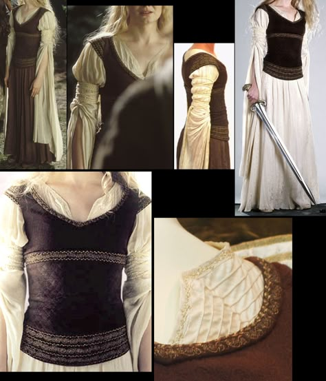 Eowyn Costume, Lotr Clothes, Eowyn Dress, Eowyn Cosplay, Galadriel Dress, Earth Clothes, Lotr Costume, Tea Gown, Viking Dress