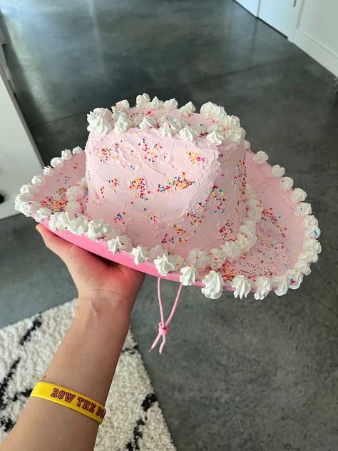 DIY KIT: Birthday Cake Cowboy Hat With Frosting and Sprinkles - Etsy Decorated Hats Diy, Birthday Cowgirl Hat, Cowboy Hat Decorations Ideas, Cowboy Hat Ideas, Cake Cowboy Hat, Birthday Cowboy Hat, Diy Cowboy Hats, Cowgirl Princess, Angelina Core