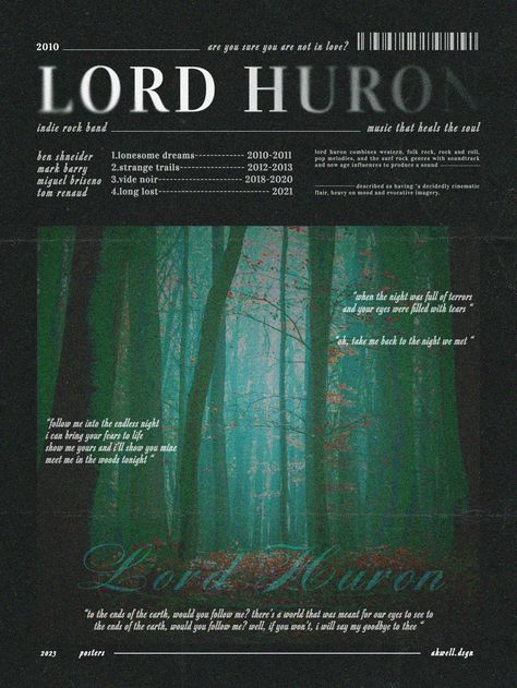 Lord Huron Aesthetic Poster, Frozen Pines Lord Huron, Lord Huron Concert, Lord Huron Wallpaper, Lord Huron Poster, Lord Huron Aesthetic, Hozier Poster, Dark Western, Lyric Poetry