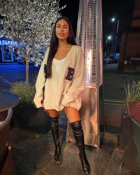 Emily Miller (@emilyfayemiller) posted on Instagram • Sep 4, 2021 at 6:49pm UTC Emily Faye Miller, Emily Miller, Oversized Sweater, Everyday Look, Different Styles, See You, Over Knee Boot, Tshirt Dress, Sweater Dress