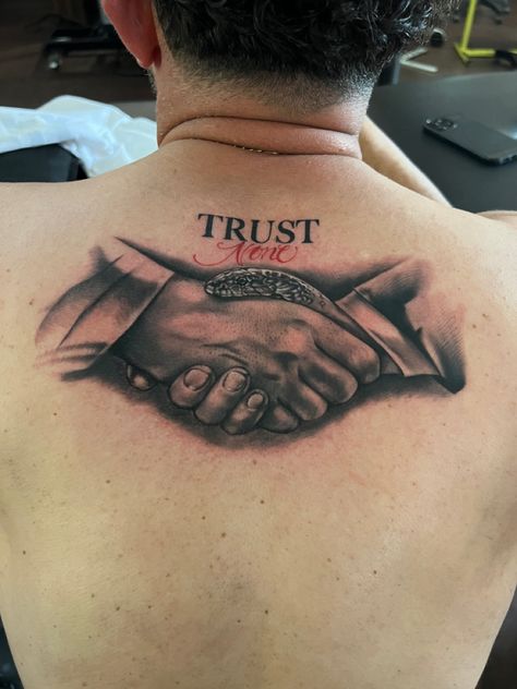 Trust No One Snake Tattoo, No Trust Tattoo, Trust None Tattoos, Dont Trust Tattoo, Snake Biting Hand Tattoo, Human Snake, Trust None, Trust Tattoo, Mouth Tattoo