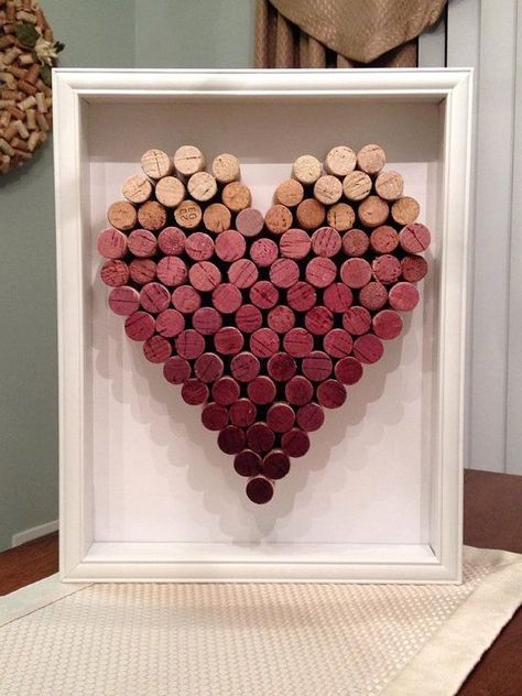 Wine Cork Heart, Cork Heart, Wine Cork Diy Projects, Cork Diy Projects, Wine Cork Diy Crafts, Wine Cork Projects, Cork Crafts Diy, Wine Cork Diy, Wine Cork Art