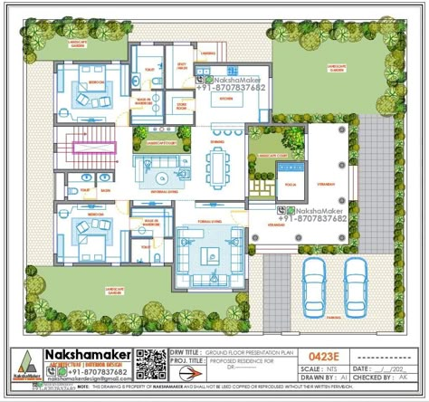 North East Facing House Plan, 40x50 House Plans Layout, Family Village Plans, Beautiful Courtyards, East Facing House Plan, 40x60 House Plans, Residential Plan, Indian House Plans, Small House Front Design